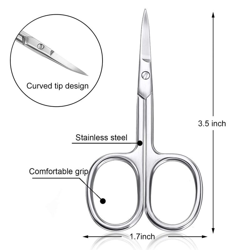 3 Pieces Cuticle Curved Scissors Manicure Scissors Stainless Steel Facial Hair Grooming Scissors Multi-purpose Curved Craft Scissors Cuticle Scissors for Nail, Eyebrow, Eyelash, Dry Skin Curved Blade - BeesActive Australia