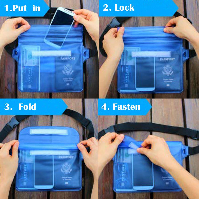 [AUSTRALIA] - Tonando Waterproof Bags with Waist Shoulder Strap Best Dry Pouch Case to Keep Phone and Valuables Dry and Safe Perfect for Boating Swimming Snorkeling Kayaking Beach Water Parks… blue 