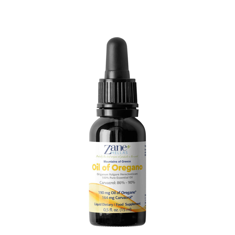Zane Hellas 190 mg Oregano Oil-164 mg Carvacrol per Serving-4 Drops Daily. 100% Greek Undiluted Oil of Oregano. 86%-90% Min Carvacrol. Probably The Best Oregano Oil in The World. 0.5 fl. oz.- 15ml. - BeesActive Australia