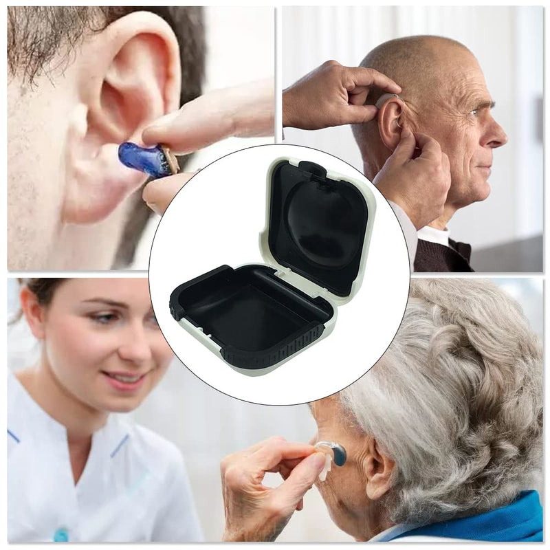 Hearing Aid Hard Case Portable Hearing Aid Box Waterproof Hearing Aid Protector for Hearing Aids Protective, black - BeesActive Australia