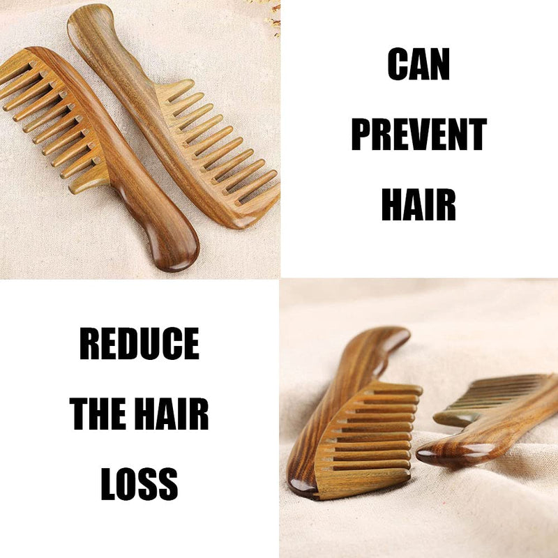 Aroma Sandalwood Comb Anti-Static Comb Wide Tooth Hair Comb for Curly Wet Hair Women and Men - BeesActive Australia