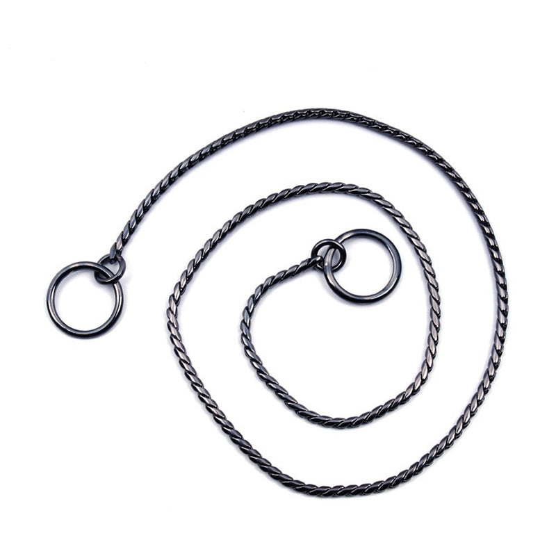 SGODA Dog Chain Collar Choke Pet Training Snake Collar with Heavy Links Black Length 24" 5mm - BeesActive Australia