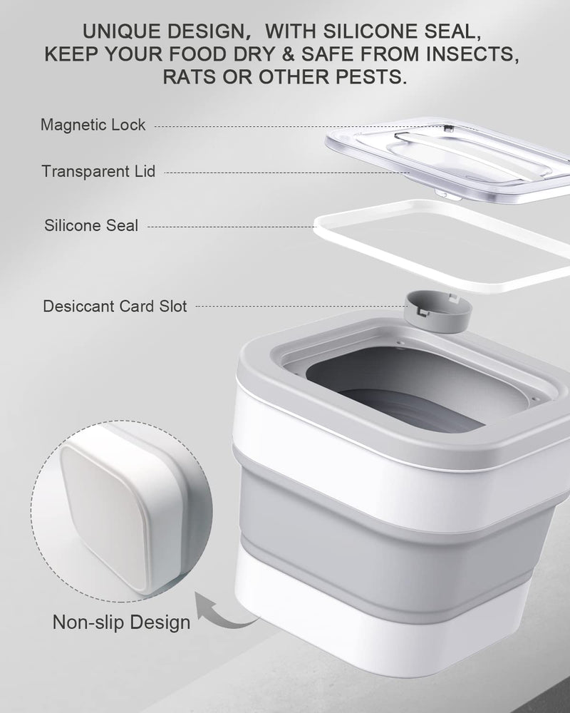 Dog Food Storage Container 15 Pound - Collapsible Pet Food Container with Scoop and Measuring Cup, Airtight Food Storage Containers for Cat - BeesActive Australia