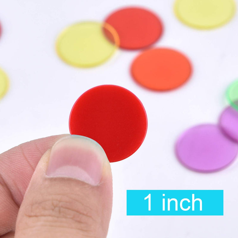 [AUSTRALIA] - Coopay 300 Pieces 10 Colors Plastic Learning Counters Disks Bingo Chip Counting Discs Markers for Math Practice and Poker Chips Game Tokens,1 Inch Style 1 
