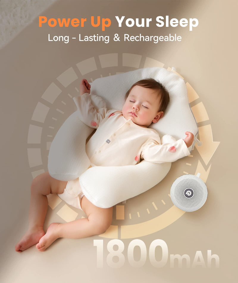 White Noise Machine, Dreamegg Portable Sound Machine Baby Features Powerful Battery, D11Max Sleep Aid Sound Machine for Baby Adults 21 Soothing Sounds for Sleeping Nursery Travel Gift USB Rechargeable Classic White - BeesActive Australia
