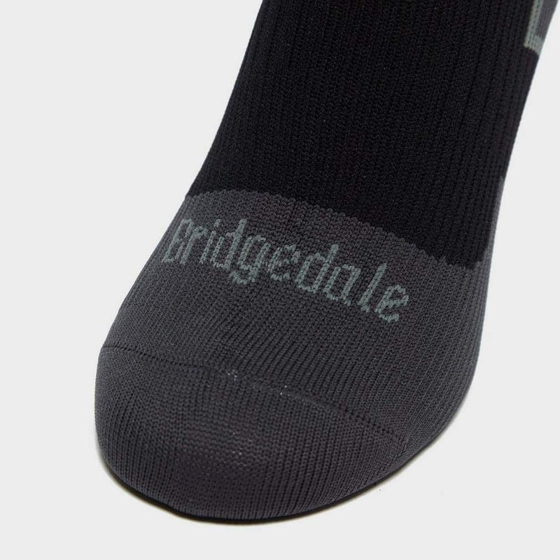 Bridgedale StormSock Lightweight Ankle Waterproof Breathable Sock, Black/Mid Grey, XL - BeesActive Australia