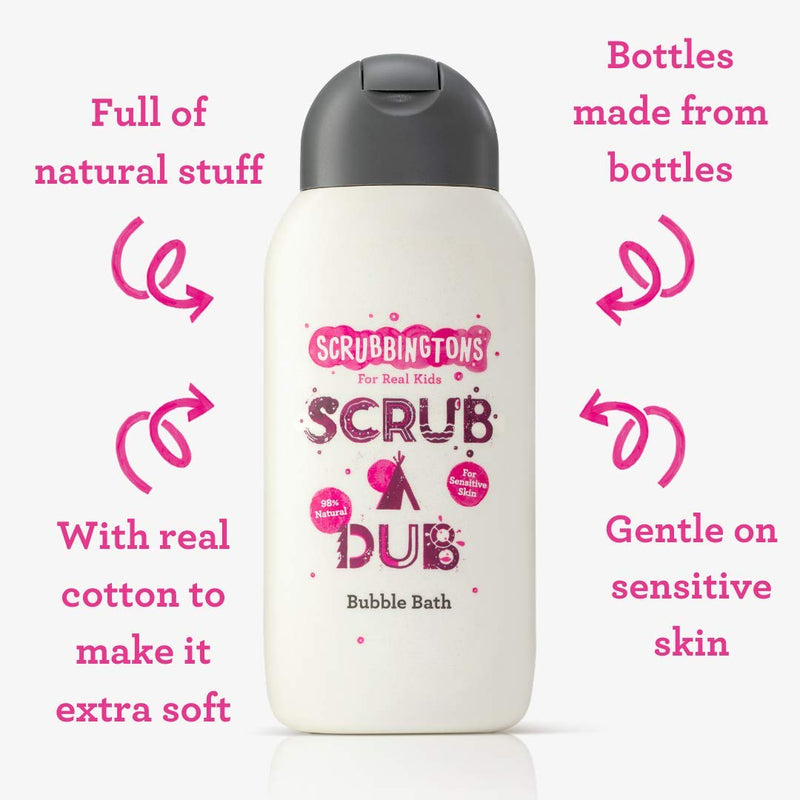 Scrubbingtons Scrub A Dub Cotton Soft Bubble Bath For Kids - Cotton Extract & Aloe Vera for Sensitive Skin 1 x 250ml - BeesActive Australia