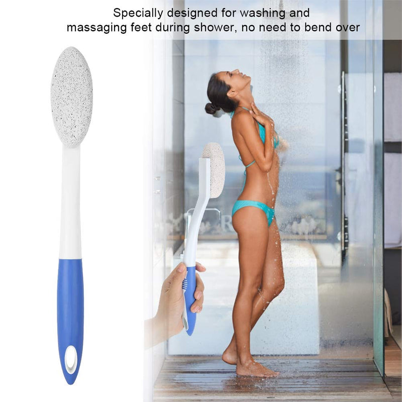 Long Handle Remove Dead Skin Cutin Foot Rasp File Foot Brush with Scrubbing Pumice Stone Foot Massage Cleaner for Wet Dry Feet Beauty Foot Care Tool - BeesActive Australia