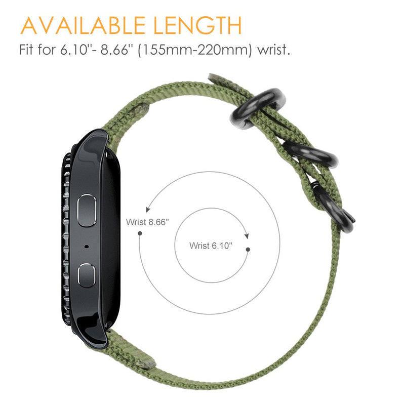 Fintie Band Compatible with Samsung Galaxy Watch 4 40mm/44mm and Classic 42mm/46mm / Gear Sport/ Gear S2 Classic , 20mm Quick Release Soft Nylon Replacement Strap Band Olive - BeesActive Australia
