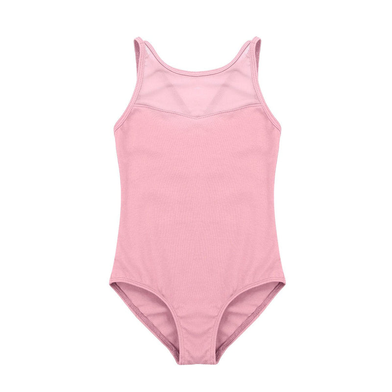Yartina Kids Girls Ballet Dance Gymnastics Leotard Sleeveless Splice Criss-cross Back Jumpsuit Unitard Dancing Workout Pink 10-12 - BeesActive Australia