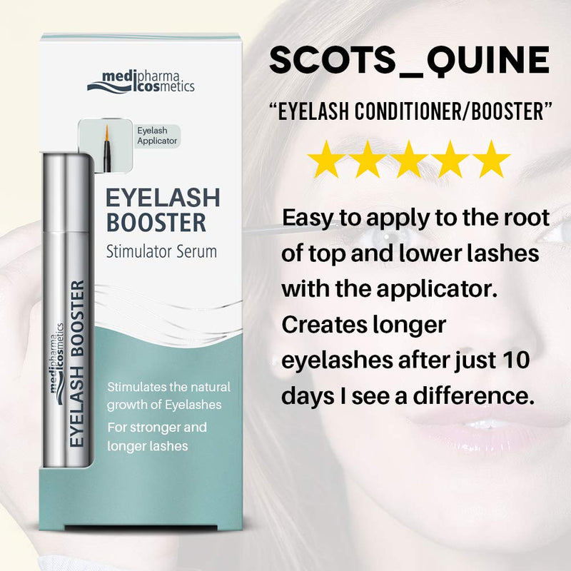 Medipharma Cosmetics Eyelash Booster Serum - Silicon Free & Paraben Free Natural Eyelash Growth Enhancer - Best Lash and Eyebrow Serum for Longer, Thicker, Fuller and Healthier Lashes - BeesActive Australia