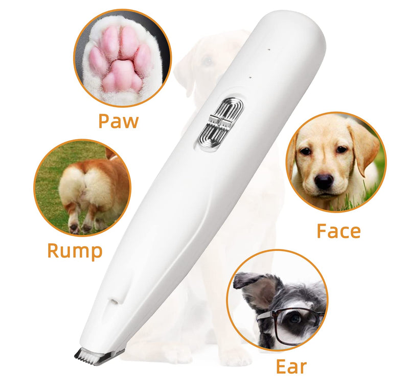 Electric Dog Paw Fur Trimmer Cordless Ear Hair Clipper Small Cats Mini Dogs Clippers Light up Puppy Grooming Clippers 2 Speeds Rechargeable Cat Trimmer Quiet Grooming with UV Light - BeesActive Australia
