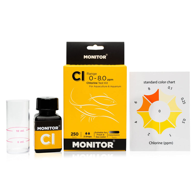 Monitor Chlorine Test KIT (250 Tests) - Monitor Aquarium and aquaculture Water Quality - BeesActive Australia