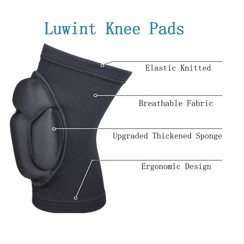 [AUSTRALIA] - Luwint Junior Youth Unisex Protective Basketball Volleyball Knee Pads - Elastic Anti-Slip Compression Knee Sleeves Support for Gardening Weightlifting Fitness Sports for Men Women, 1 Pair 