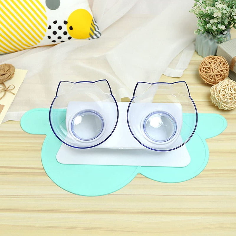 Luck Dawn Cat Placemat Cat Feeding Mat，Premium Silicone Anti Slip Waterproof Pet Feeding Mats with High Lips，Pet Food Tray for Dogs, Cats & Others Animal Purple - BeesActive Australia