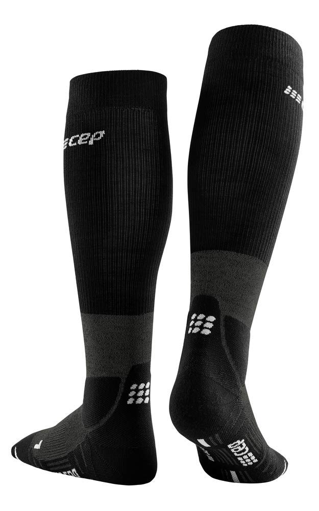 CEP Women's Long Compression Wool Socks Outdoor Merino For Hiking 4 Stonegrey/Grey - BeesActive Australia