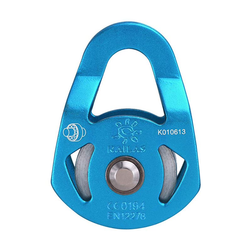KAILAS Mobile Micro Climbing Rescue Pulley CE UIAA Certified Single/Double Pulley Rope 28kN Small Lightweight Heavy Duty Aluminum Steel Blue Single Pulley - BeesActive Australia
