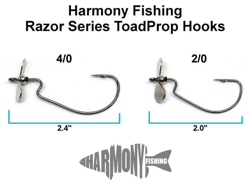 Harmony Fishing Razor Series ToadProp Hooks (5 Pack) EWG Propeller Hooks for topwater Frog/Toad baits 2/0 (5 Pack) - BeesActive Australia