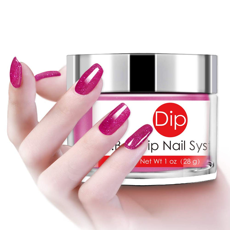 Red Sparkle Nail Dipping Powder 1 Ounce (Added Vitamin) I.B.N Acrylic Dip Powder DIY Manicure Powder, Light Weight and Firm, No Need UV LED Lamp Cured (DIP 045) DIP 045 - BeesActive Australia