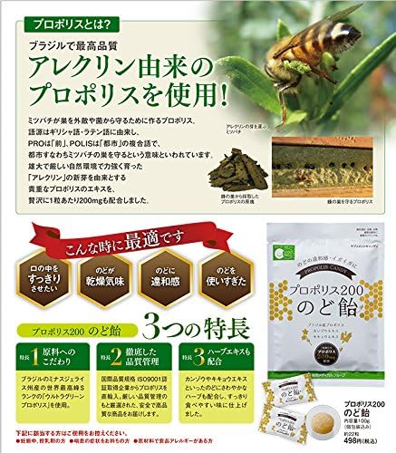 Comprehensive Medical "Propolis 200 Candy Candy", 3.5 oz (100 g) (Approx. 22 seeds), Set of 3 bags - BeesActive Australia