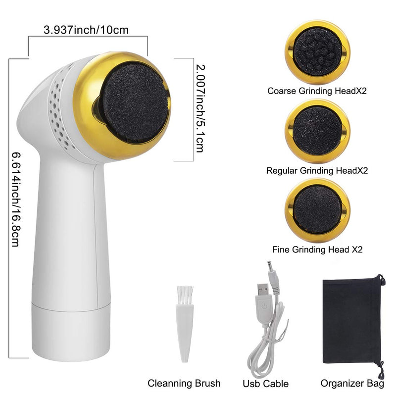 CGBE Electric Callus Remover For Feet, Electronic Vacuum Foot File, Portable Rechargeable Dead Skin Remover for Feet,Pedicure Tool Kit Foot Care for Dead Hard Cracked, Feet Scraper Ideal Gift Upgrade Gold - BeesActive Australia