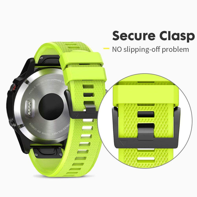 Notocity Compatible Fenix 5 Band 22mm Width Soft Silicone Watch Strap for Fenix 5 Plus/Fenix 6/Fenix 6 Pro/Fenix 7/exip/Forerunner 935/945/Approach S60/Quatix 5(Green) Green - BeesActive Australia