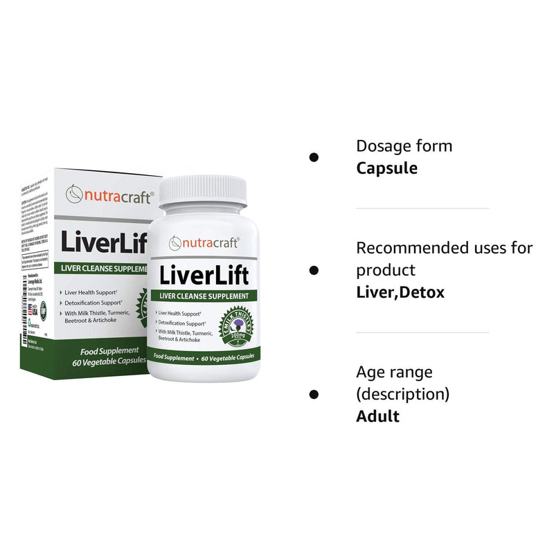 LiverLift #1 Liver Cleanse & Detox Supplement | Turmeric, Beetroot, Dandelion, Chicory, Burdock, Artichoke and More | Money Back Guarantee | 60 Vege Capsules - BeesActive Australia