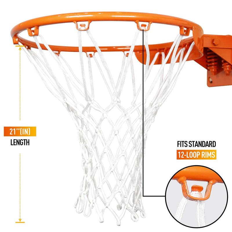 PACEARM Basketball Net Replacement Heavy Duty Net - All Weather, Anti Whip - Fits Indoor & Outdoor Rims - 12 Loops - BeesActive Australia