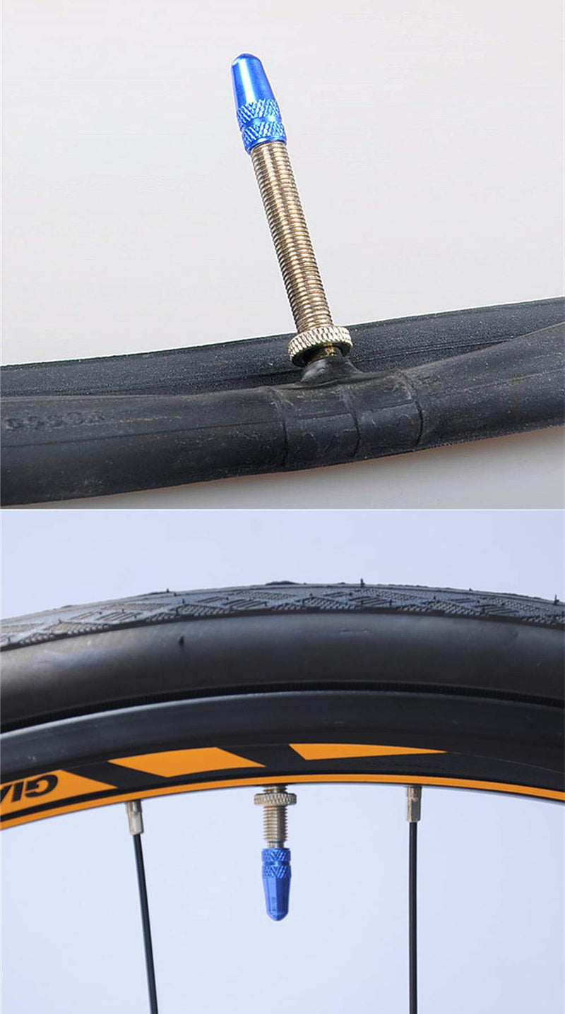EPSVCSEWN Anodized Aluminum Alloy Bicycle Dust Covers Presta Tire Valve Caps and Copper Presta to Schrader Bike Car Valve Adaptor Tube Pump Air Compressor Tools - BeesActive Australia