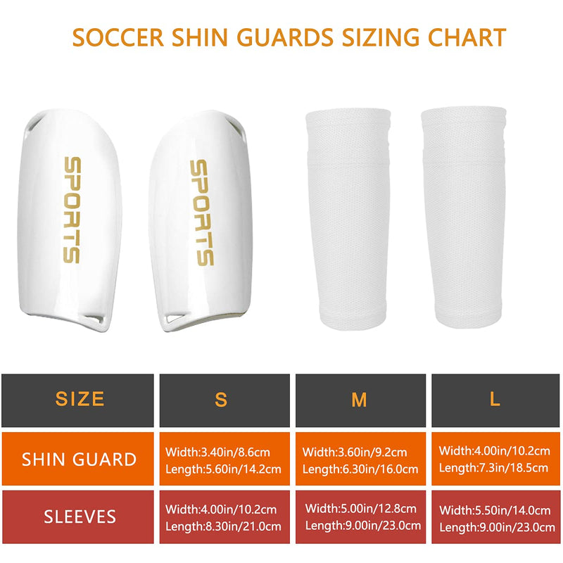 Soccer Shin Guards for Kids Youth, Shin Guard and Shin Guard Sleeves for Boys and Girls for Football Games EVA Cushion Protection Reduce Shocks and Injuries A-White Medium - BeesActive Australia