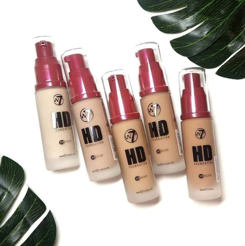 W7 HD Foundation - Oil-Free Liquid Foundation for Poreless, Matte Medium Coverage - 30ml (Buff) Buff - BeesActive Australia