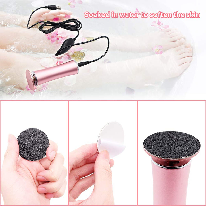 Electric Pedicure Foot Grinder Dead Skin Callus Remover for Foot Pedicure Tools Feet Care for Hard Cracked Foot Files Clean Tool-pink (pink) pink - BeesActive Australia