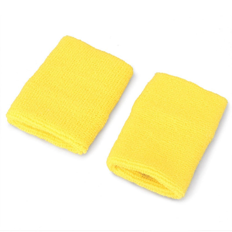 [AUSTRALIA] - Mallofusa 10 Pack Colorful Sports Basketball Football Absorbent Wristband Party Outdoor Activity Yellow 