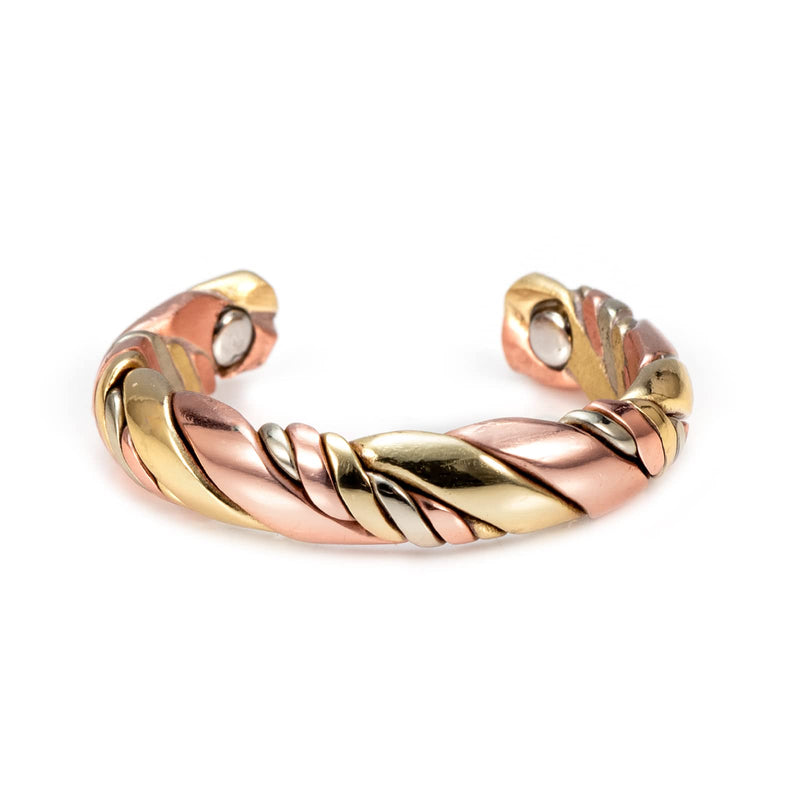 EnerMagiX Braided Tri Tone Magnetic Copper Rings for Men, Ring Jewelry,Gift for Dad Husband - BeesActive Australia