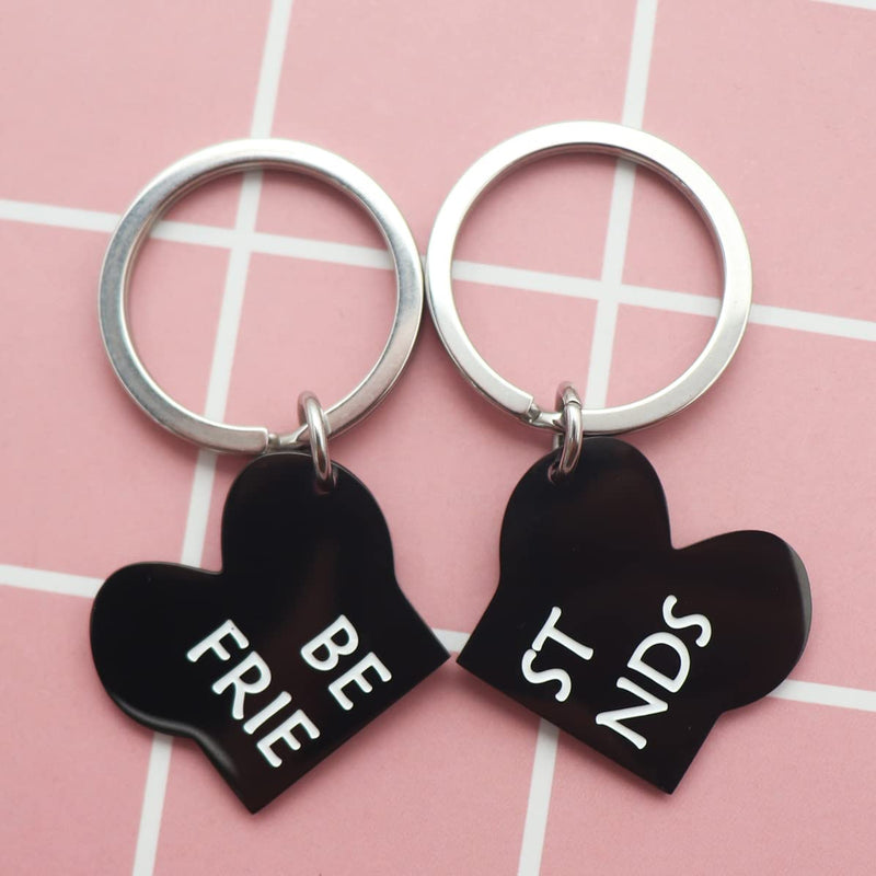 Eilygen Best Friends Bone Dog Tag Keychain Set Dog Friends Collar Tag Puppy Owner Lover Gifts Dog Gifts Best Friends Black - BeesActive Australia