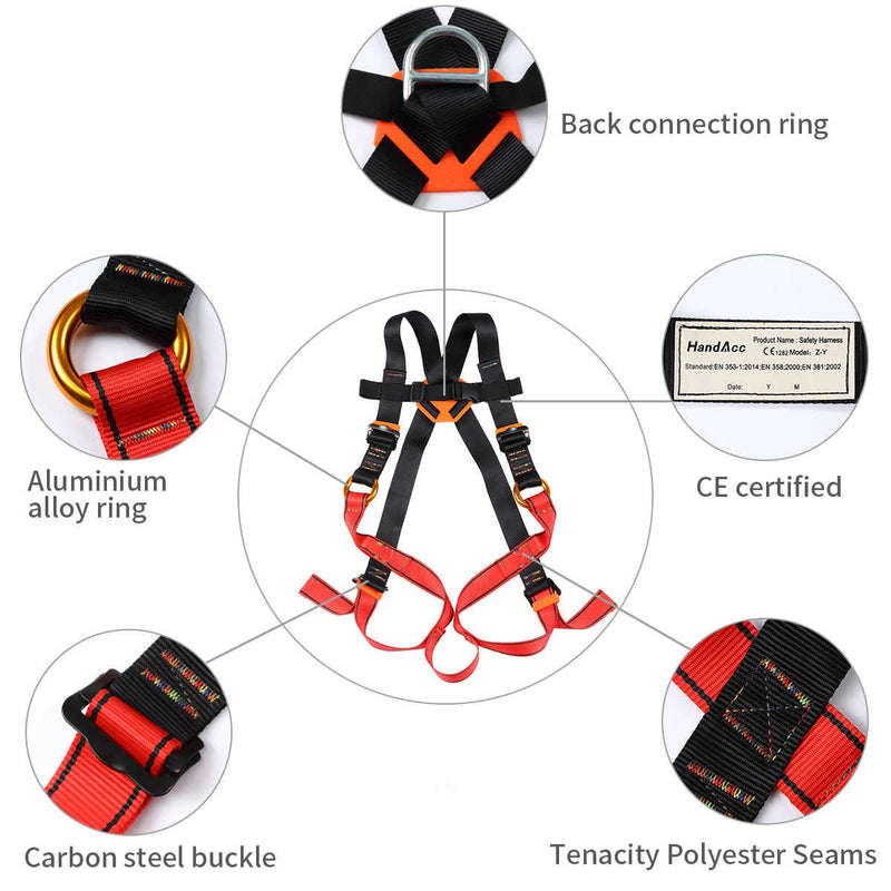HandAcc Kids Climbing Seat Belts, Youth Climbing Full Body Seat Belts for Outdoor Expanding Training Caving Tree Climbing S(5-8 Age) - BeesActive Australia
