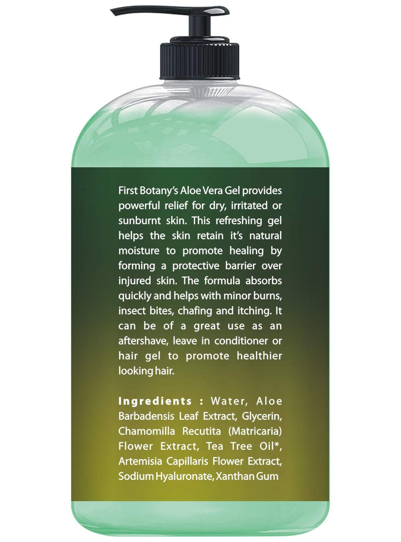 Aloe vera gel from 100 percent Pure Aloe Infused with Tea Tree Oil - Natural Raw Moisturizer for Hand Sanitizing Gel, Skin Care, Hair Care, Sunburn, Acne & Eczema - 16.9 fl oz | 500 ml - BeesActive Australia