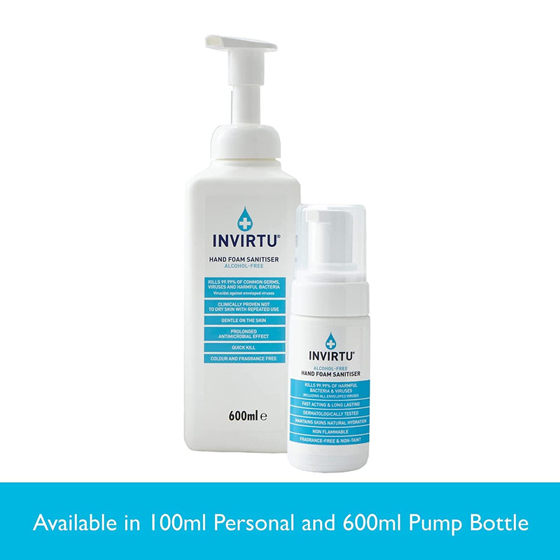 Byotrol INVIRTU Alcohol-free Hand Foam Sanitiser | Fragrance-Free Alcohol-Free & Non-Taint | 100ml 100ml Personal - BeesActive Australia