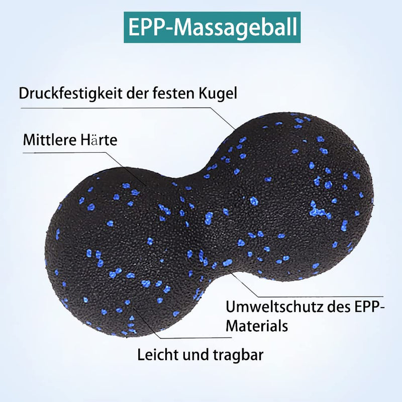 Peanut Massage Ball - Double Lacrosse Ball for Trigger Point Therapy, Myofascial Release, Deep Tissue Fitness Massage & Relax Tight Muscles, Peanut Ball 16cm & Trigger Point Massage Ball 8cm - BeesActive Australia