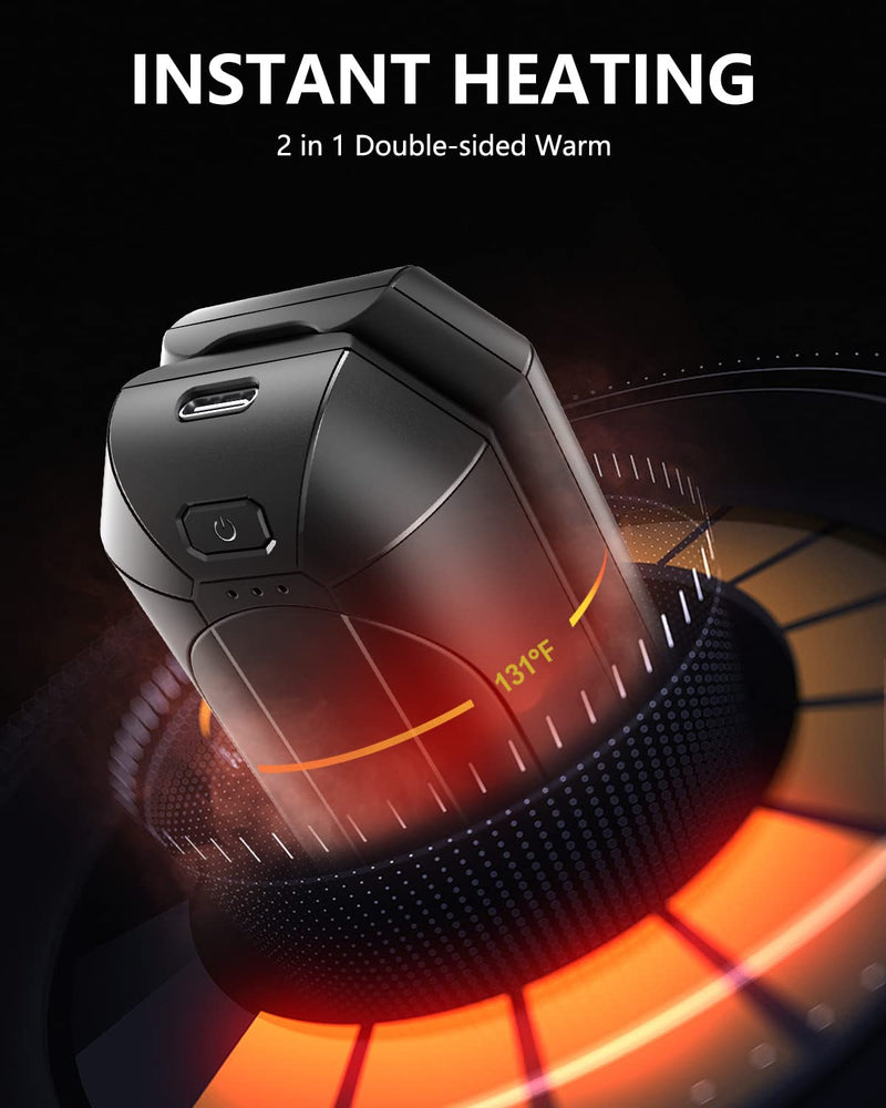 Hand Warmers Rechargeable, Dnaleao 2 Pack 4000mAh Electric Portable Pocket Heater, Heat Therapy Great for Outdoors, Hunting, Golf, Camping, Warm Gifts Black - BeesActive Australia