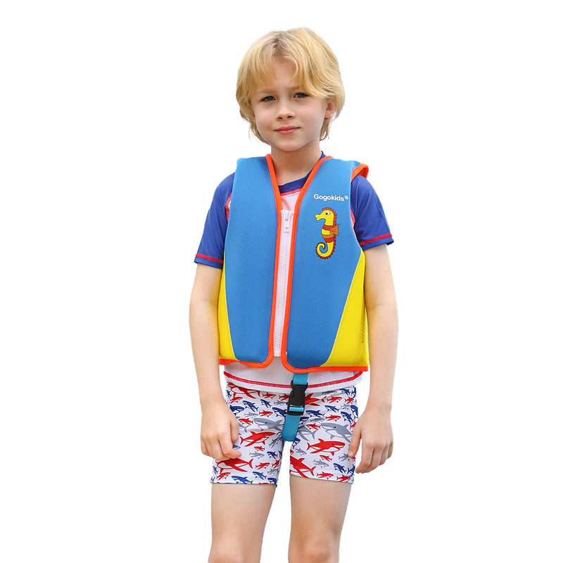 Gogokids Kids Swim Jacket Float Vest Swimsuit - Boys Girls Children Neoprene Swimwear Buoyancy Jacket Floating Suit Medium Blue - BeesActive Australia
