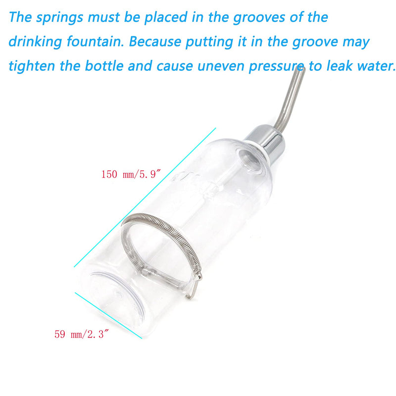 Semetall Hanging Automatic Water Feeder, Pet Water Bottle for Birds,Hamster,Guinea Pigs,Chinchilla,Parrot and Other Small Animals 350ml/11.8 oz water bottle Transparent - BeesActive Australia