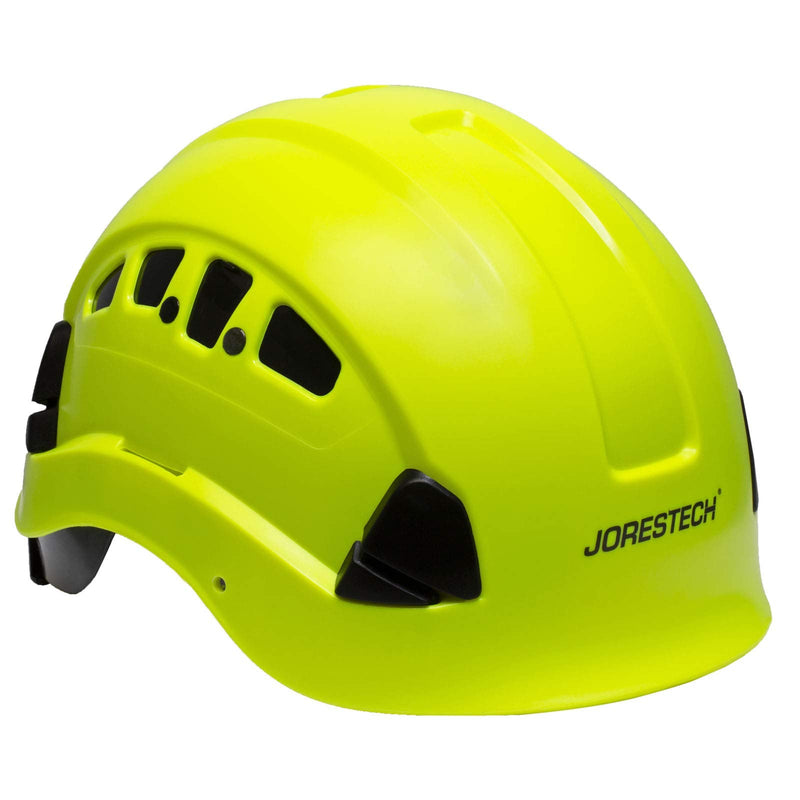 JORESTECH - ABS Work-at-Height and Rescue Hard Hat Slotted Ventilated Helmet w/ Adjustable Ratchet 6-Point Suspension ANSI Z89.1-14 Lime - BeesActive Australia