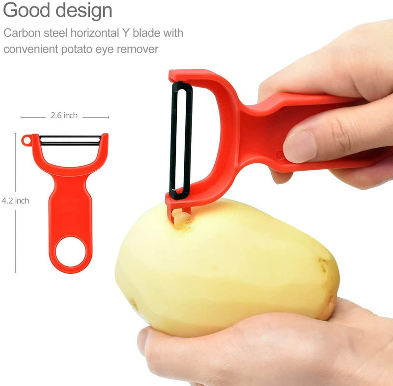 Original Vegetable Fruit Peeler Carbon Steel Blade 3 Pack Red/Green/Yellow… - BeesActive Australia