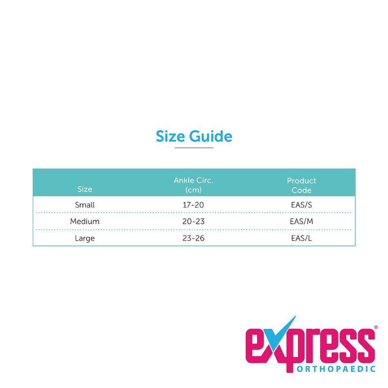Express Orthopaedic® - Medically Approved Ankle Brace Tendonitis, Plantar Fasciitis Support for Sprained Ankle Figure-Of-8 Strap, Pain Relief, Compression, Support Unisex (Large (Ankle Circ. 23-26cm)) Large (Ankle Circ. 23-26cm) - BeesActive Australia