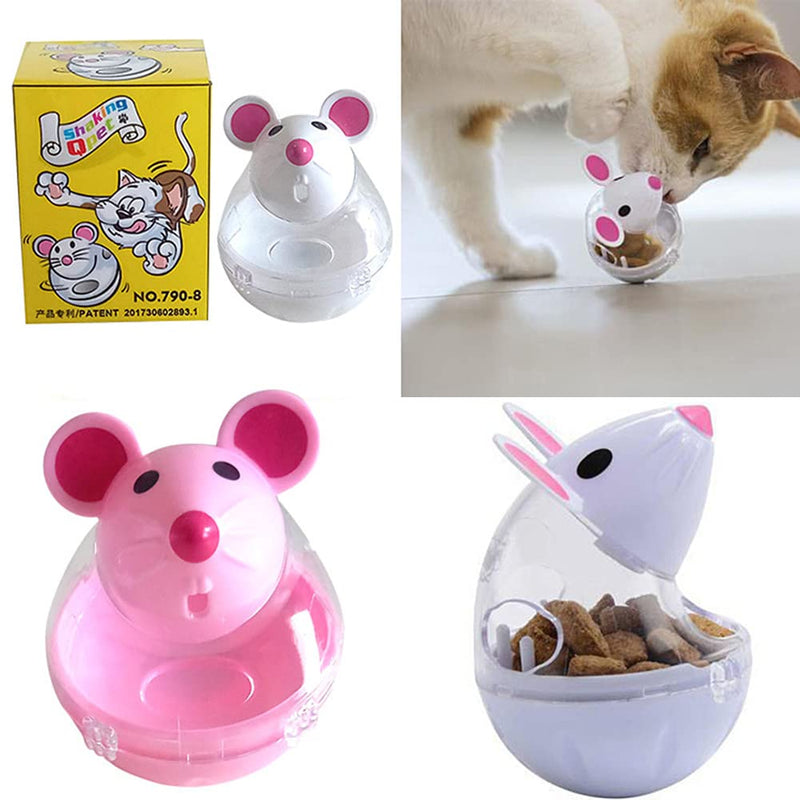 2pcs Cat Slow Feeder Cat Food Ball,Mice Water Droplet Bone Tumbler Shaped Pet Treat Ball Cat Food Toy Ball,Cat Slow Feeder,Cat Enrichment Toys - BeesActive Australia