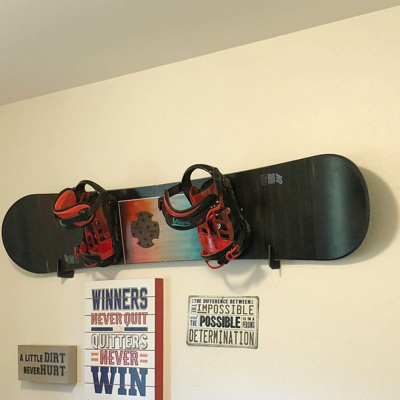 MOKIUER Snowboard Wall Mount,Snowboard Mount for Wall Snowboard Rack Hanger, Snow Board Display Horizontally Storage Holder,Aluminum Alloy Black - BeesActive Australia