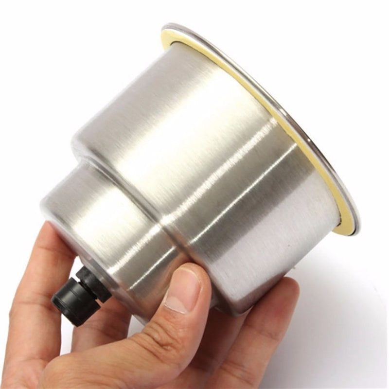 [AUSTRALIA] - 2 Pieces Stainless Steel Cup Drink Holder with Drain Brushed Bottle Holder for Marine Boat Truck RV 