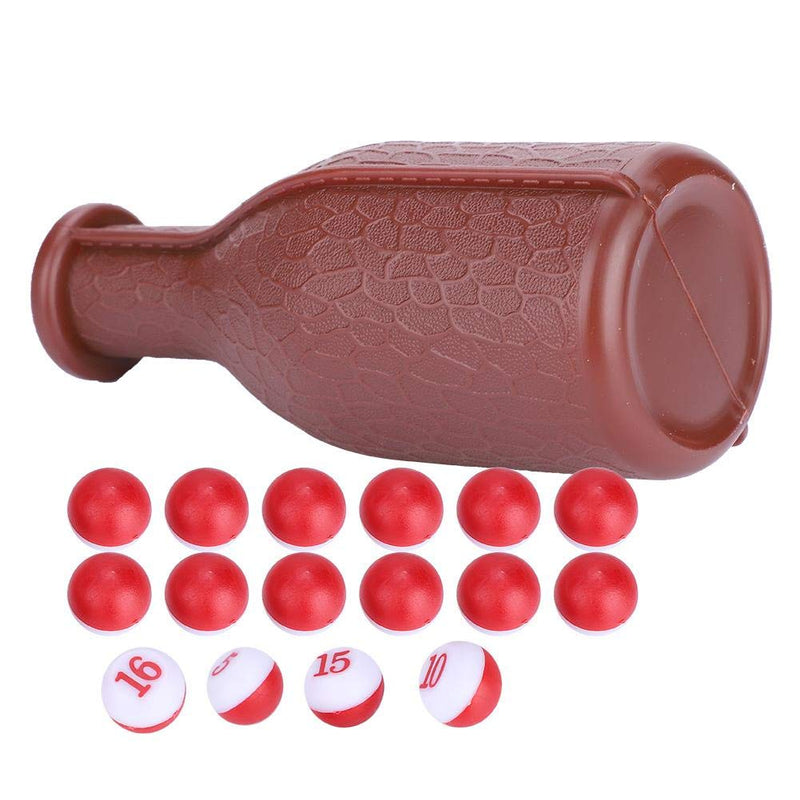 [AUSTRALIA] - VGEBY Billiard Kelly Pool Shaker Bottle, Brown Pool Dice Billiards Accessory with 16 Numbered Tally Balls 