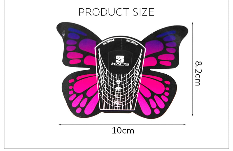 Nail Forms Tips Extension Guide Sticker Nail Art Butterfly Sticker Gel/Acrylic Nail Polish 100 pcs (Size-1) Size-1 - BeesActive Australia